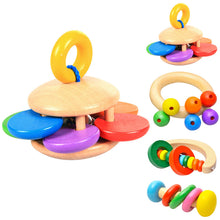 Load image into Gallery viewer, Baby Wooden Rattle Bell